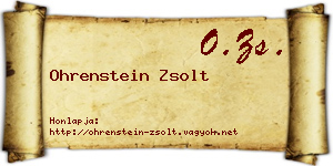 Ohrenstein Zsolt névjegykártya